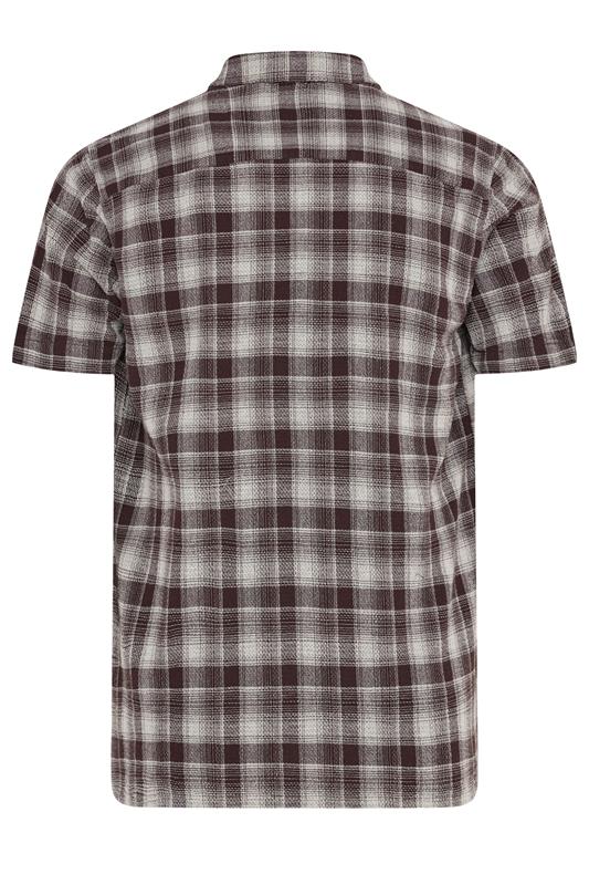 BadRhino Big & Tall Brown Check Stripe Short Sleeve Shirt | BadRhino 6