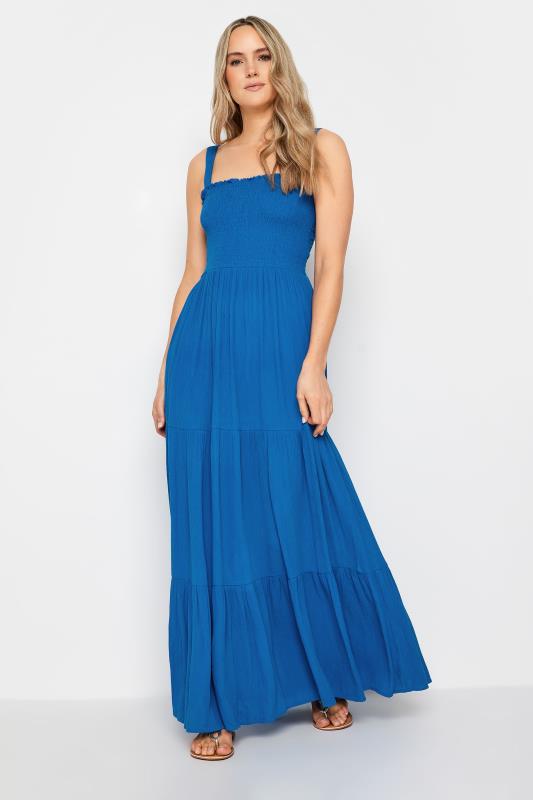 LTS Tall Womens Cobalt Blue Shirred Tiered Maxi Dress | Long Tall Sally 2