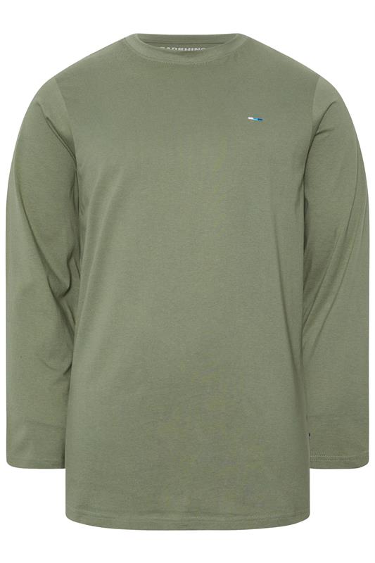 BadRhino Big & Tall Sage Green Long Sleeve Plain T-shirt | BadRhino 1