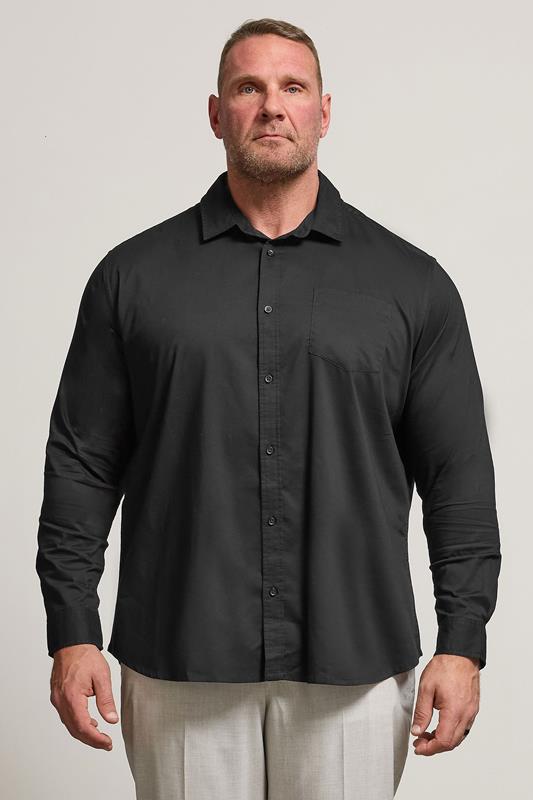 BadRhino Big & Tall Black Stretch Long Sleeve Shirt