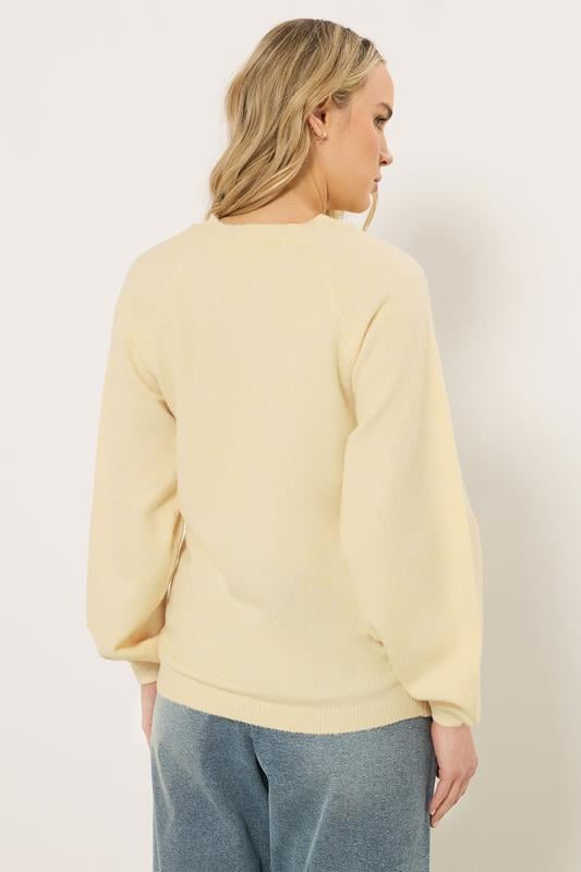 LTS Tall Butter Yellow Knit Balloon Sleeve Jumper | Long Tall Sally 3