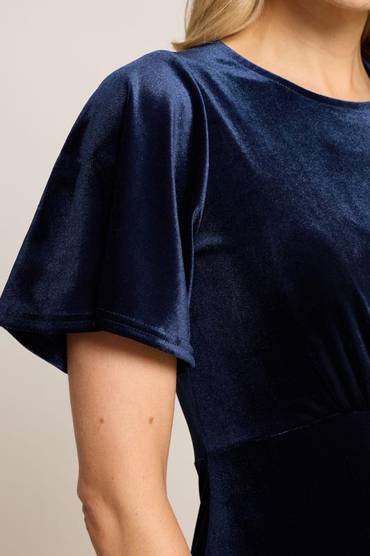 LTS Tall Navy Blue Velour Midi Tea Dress | Long Tall Sally 4