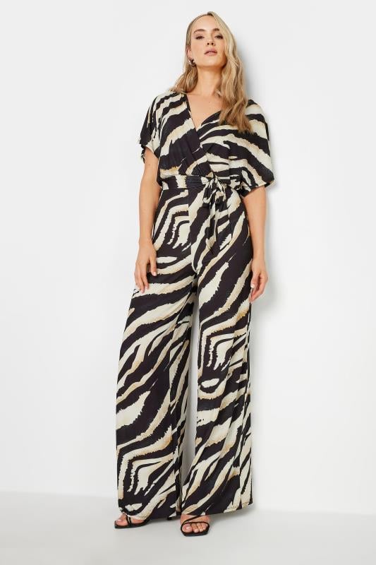 LTS Tall Women's Black Zebra Print Wrap Jumpsuit | Long Tall Sally 2