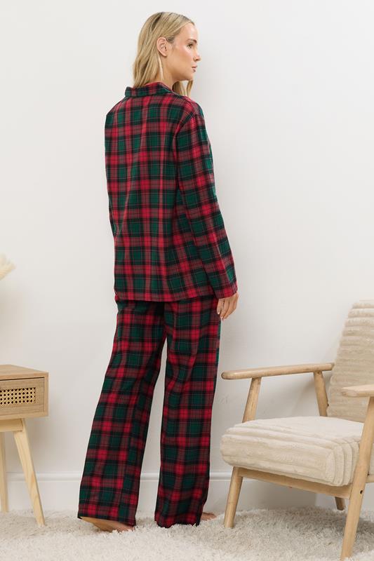 LTS Tall Red & Green Cotton Check Pyjama Set | Long Tall Sally 3