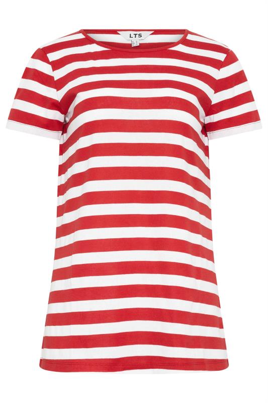 LTS Tall Womens Red Stripe Crew Neck T-Shirt | Long Tall Sally 5