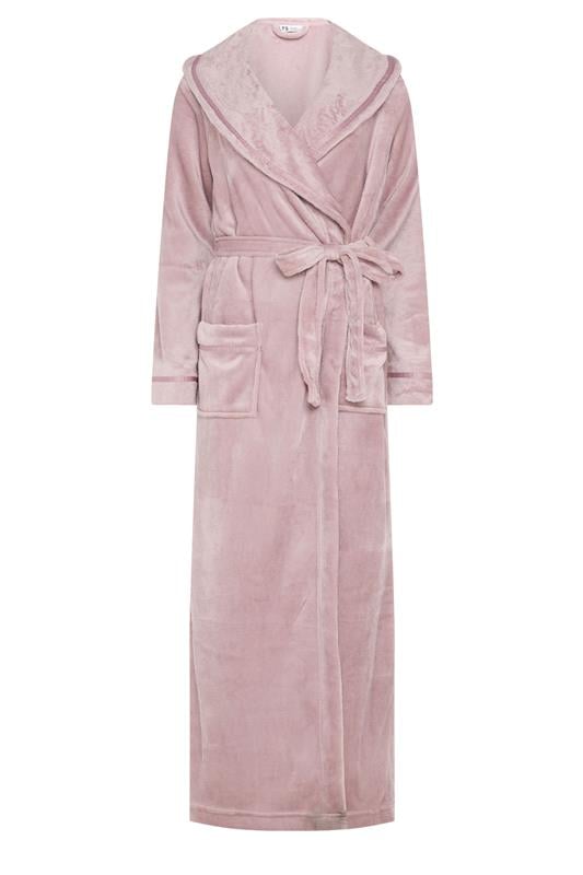 LTS Tall Light Pink Shawl Collar Maxi Dressing Gown | Long Tall Sally 5