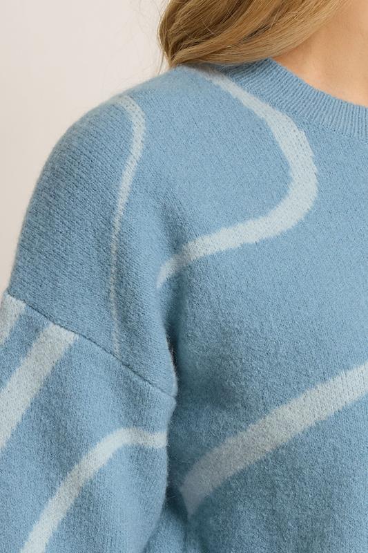 LTS Tall Light Blue Abstract Knitted Jumper | Long Tall Sally 4