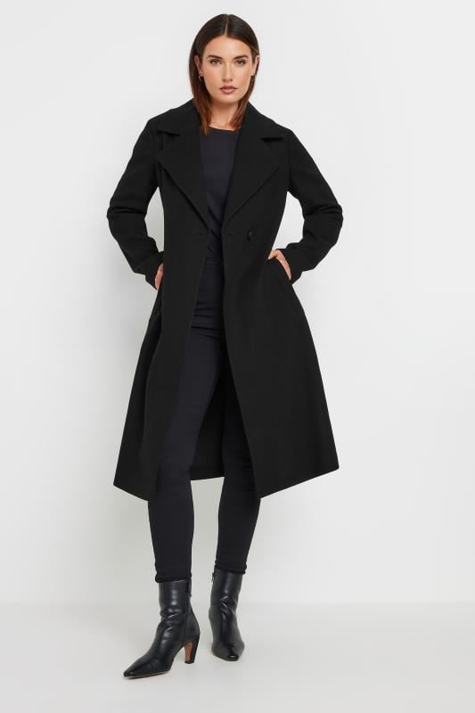 LTS Tall Black Formal Wrap Coat Long Tall Sally