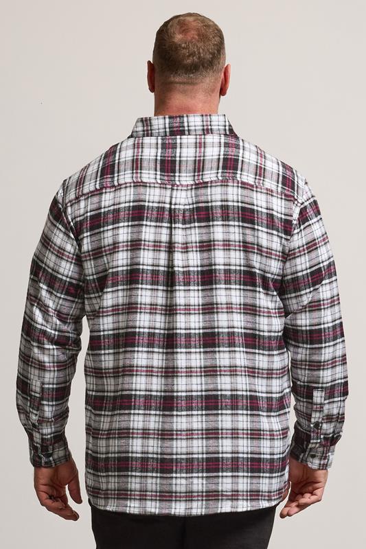BadRhino Big & Tall Black Check Print Long Sleeve Flannel Shirt | BadRhino 3