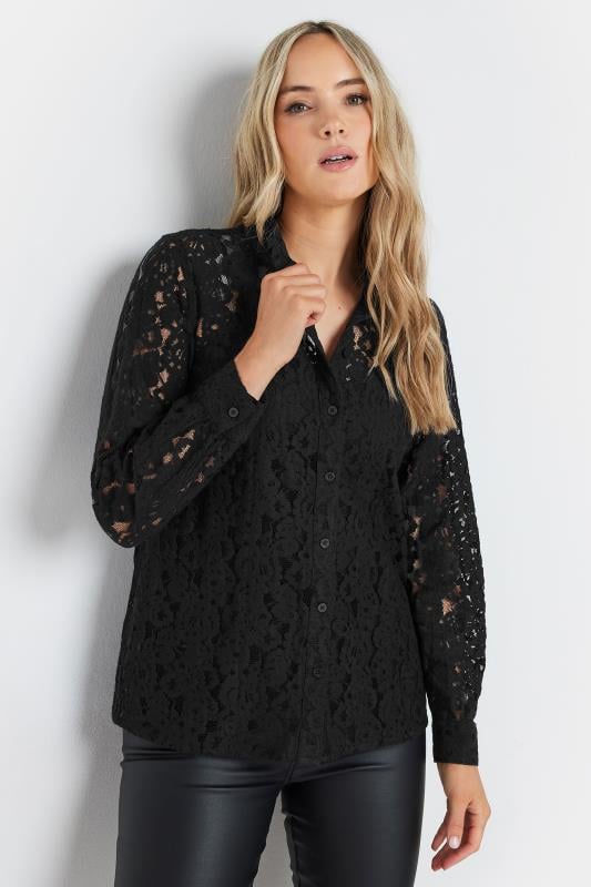 LTS Tall Black Lace Long Sleeve Shirt | Long Tall Sally 7