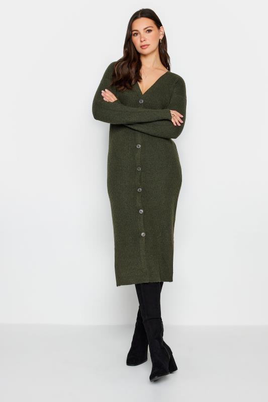 LTS PREMIUM Tall Womens Olive Green Ribbed Longline Cardigan | Long Tall Sally  4