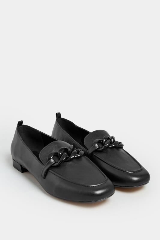 LIMITED COLLECTION Black Chain Loafers In Wide E Fit | Yours Clothing 2