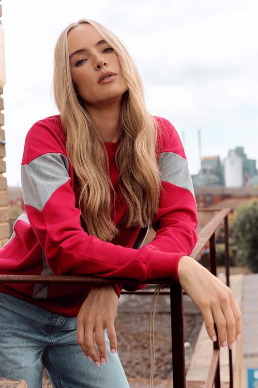 Tall  LTS Tall Red Colour Block Sweatshirt