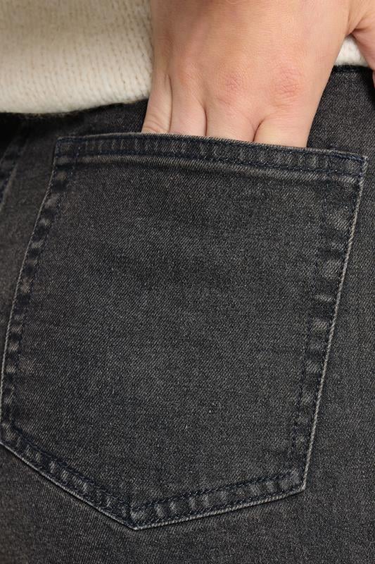 LTS Tall Dark Grey Washed Wide Leg Jeans | Long Tall Sally 6