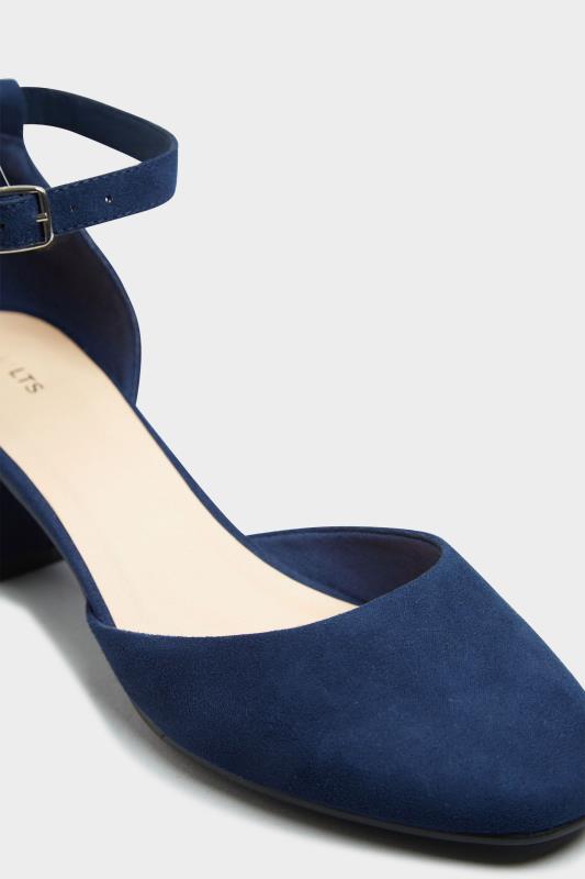 LTS Navy Blue Block Heel Court Shoes In Standard Fit | Long Tall Sally 5