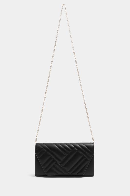 Black Chevron Clutch Bag | Yours Clothing 4