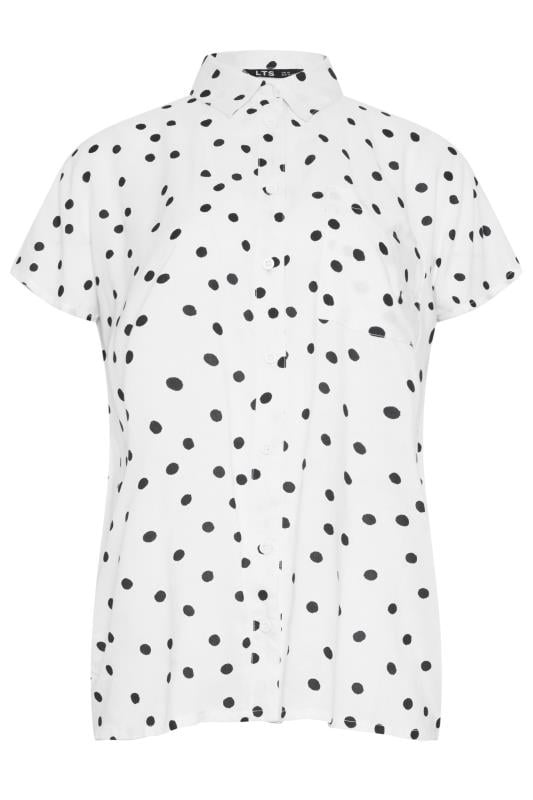 LTS Tall White Polka Dot Shirt | Long Tall Sally 5