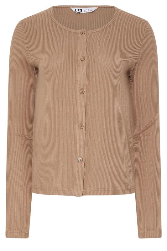 LTS Tall Women's Camel Brown Ribbed Cardigan | Long Tall Sally 5