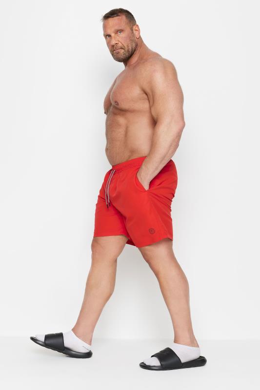 Jack & Jones Big & Tall Red 'Fiji' Swim Shorts | BadRhino 2