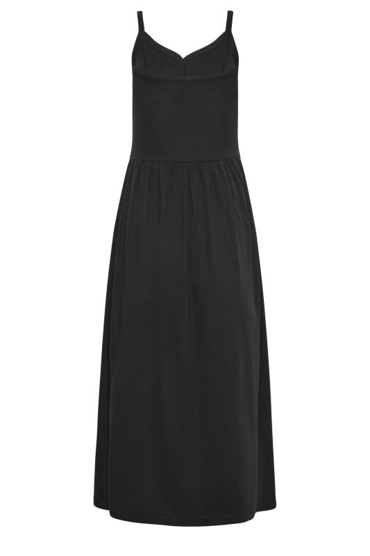 LTS Tall Womens Black Button Through Midi Cami Dress | Long Tall Sally  7