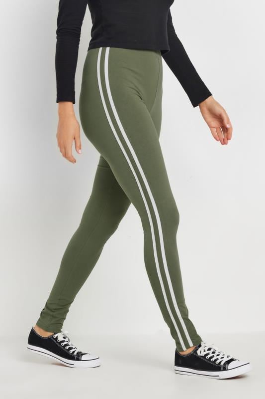 LTS Tall Khaki Green Stripe Leggings | Long Tall Sally 2