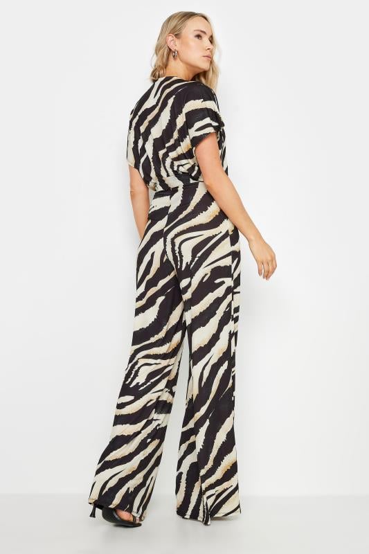 LTS Tall Women's Black Zebra Print Wrap Jumpsuit | Long Tall Sally 3