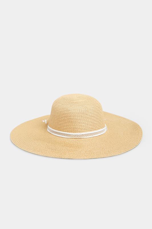 Brown 'Bae Watch' Slogan Floppy Straw Hat | Yours Clothing 2