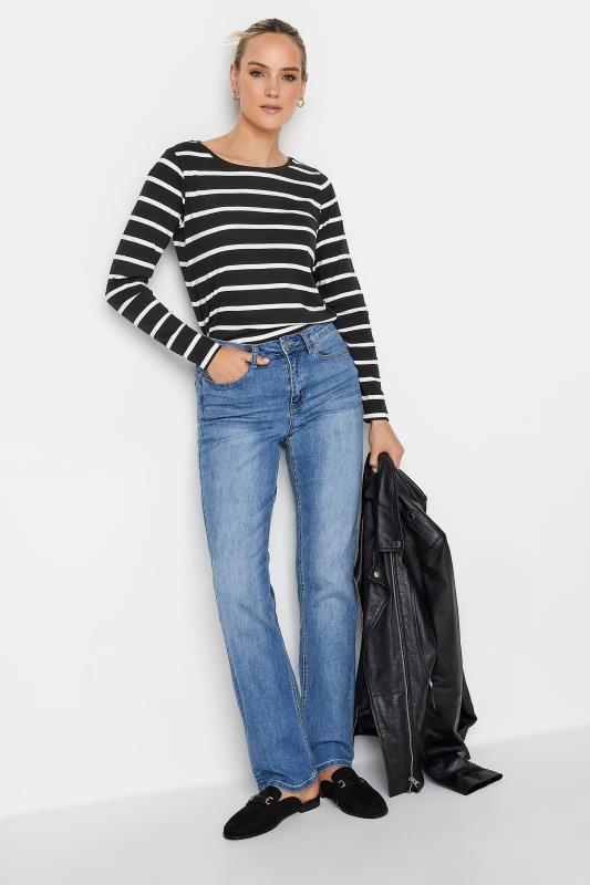 LTS Tall Women's Black Stripe Long Sleeve Cotton T-Shirt | Long Tall Sally 3