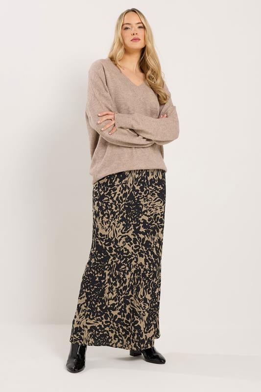 Tall  LTS Tall Black Abstract Print Maxi Skirt