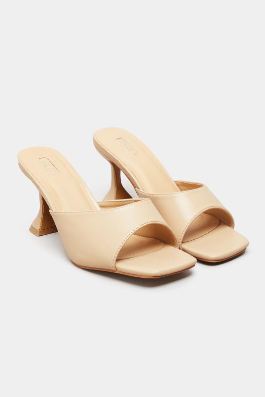 LIMITED COLLECTION Beige Brown Flared Heel Mules In Extra Wide Fit | Yours Clothing 2