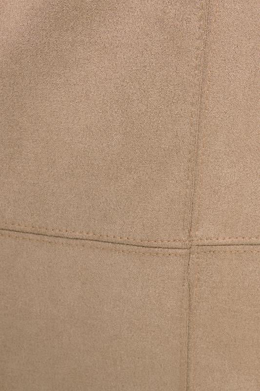 LTS Tall Tan Brown Suedette A-Line Midi Skirt | Long Tall Sally 4