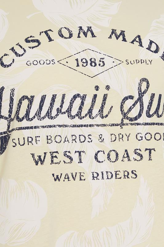KAM Big & Tall Stone Brown 'Hawaii Surf' Leaf Print T-Shirt | BadRhino 2