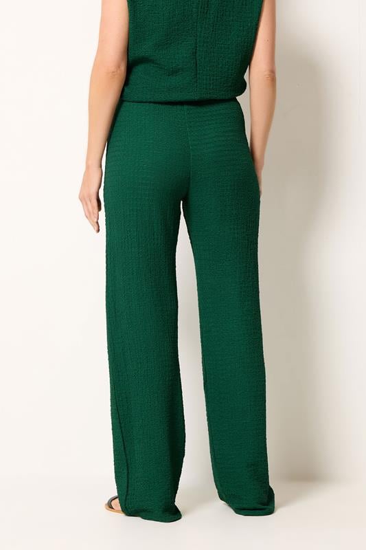 LTS Tall Women's Forest Green Textured Wide Leg Trousers | Long Tall Sally 2