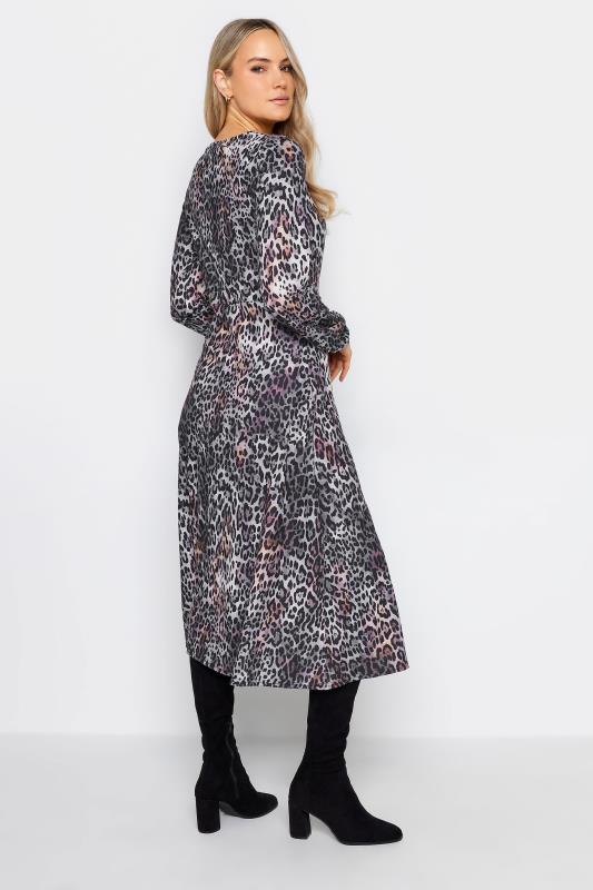 LTS Tall Women's Grey Leopard Print Midi Dress | Long Tall Sally 3