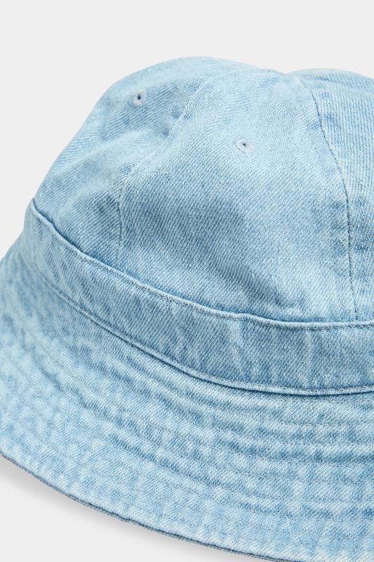 Light Blue Denim Look Bucket Hat | Yours Clothing  3