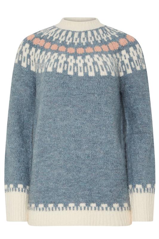 LTS Tall Blue Fairisle Knitted Jumper | Long Tall Sally 5