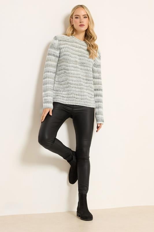 LTS Tall Grey Stripe Knitted Jumper | Long Tall Sally 2
