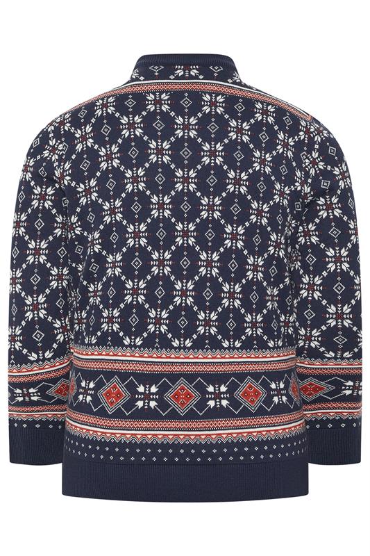 BadRhino Big & Tall Navy Blue Fairisle Grinch Christmas Jumper | BadRhino 5