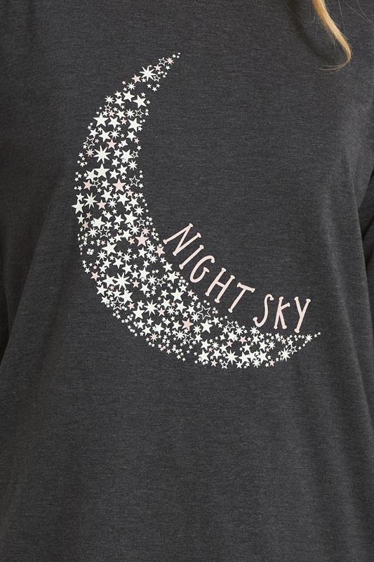 LTS Tall Grey 'Night Sky' Slogan Wide Leg Pyjama Set | Long Tall Sally 4