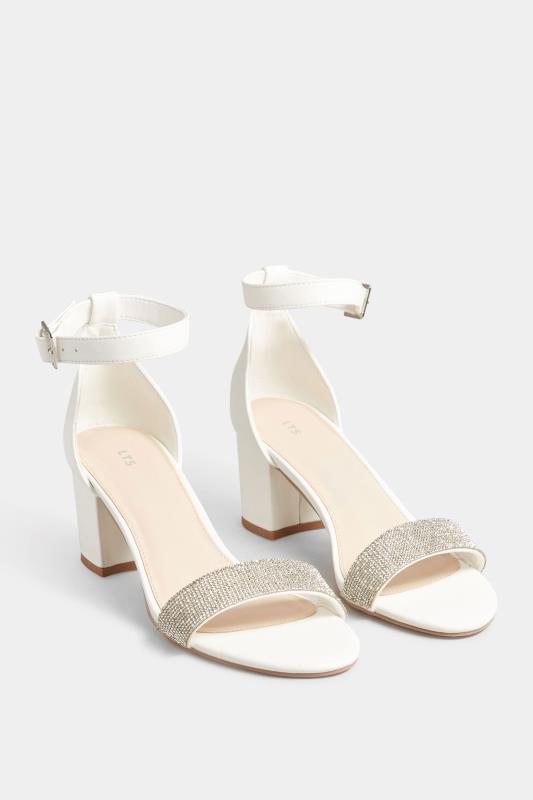 White Pure Leather Low Block Heel Sandal Flats