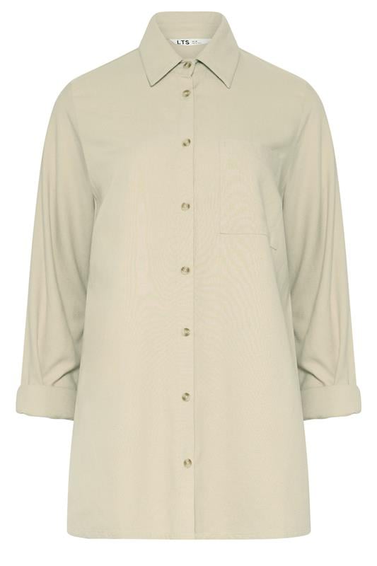 LTS Tall Women's Natural Brown Linen Long Sleeve Shirt | Long Tall Sally  6