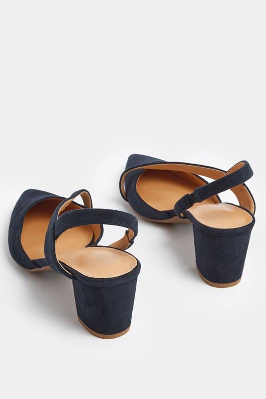 LTS Navy Blue Asymmetric Slingback Heel In Standard Fit | Long Tall Sally 4