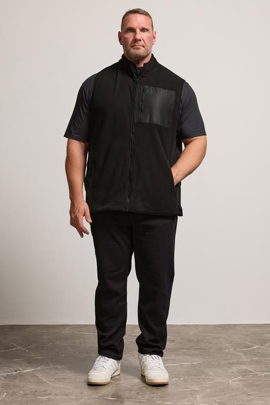 BadRhino Big & Tall Black Fleece Pocket Gilet | BadRhino 2