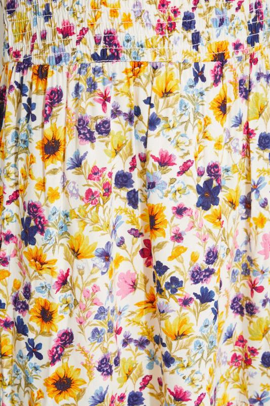 LTS Tall Women's Yellow Floral Print Shirred Maxi Dress | Long Tall Sally 5