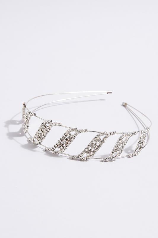 Silver Diamante Swirl Headband | Yours Clothing  3
