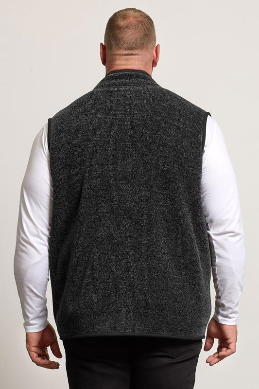 BadRhino Big & Tall Grey Fleece Pocket Gilet | BadRhino 3