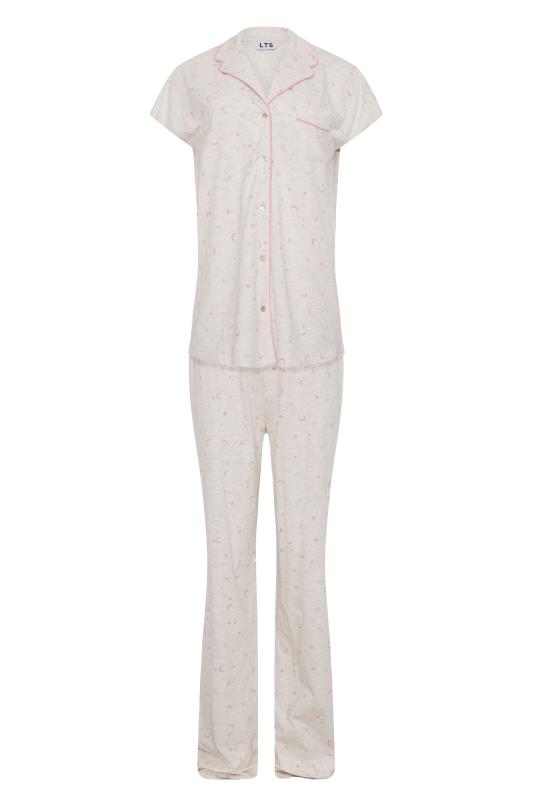 LTS Tall Women's Grey Moon & Star Print Cotton Pyjama Set | Long Tall Sally  6