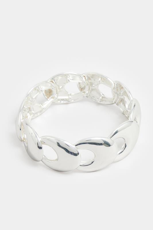 Silver Tone Moon Stretch Bracelet | Yours Clothing  2