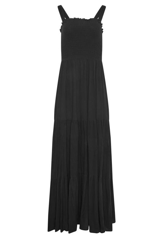 LTS Tall Womens Black Shirred Tiered Maxi Dress | Long Tall Sally 6