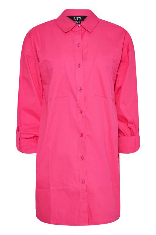 LTS Tall Women's Hot Pink Oversized Cotton Shirt | Long Tall Sally 6